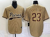 Men's San Diego Padres #23 Fernando Tatis Jr Tan NEW 2023 Cool Base Stitched Jerseys,baseball caps,new era cap wholesale,wholesale hats