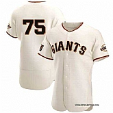 Men's San Francisco Giants #75 Camilo Doval Cream Flex Base Stitched Jersey Dzhi