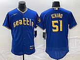 Men's Seattle Mariners #51 Ichiro Suzuki Blue 2023 City Connect Flex Base Stitched Jersey,baseball caps,new era cap wholesale,wholesale hats