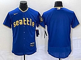 Men's Seattle Mariners Blank Blue 2023 City Connect Flex Base Stitched Jersey,baseball caps,new era cap wholesale,wholesale hats