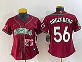 Women's Mexico Baseball #56 Randy Arozarena Number 2023 Red World Classic Stitched Jersey 1,baseball caps,new era cap wholesale,wholesale hats