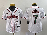 Youth Mexico Baseball #7 Julio Urias Number 2023 Red World Baseball Classic Stitched Jersey 3,baseball caps,new era cap wholesale,wholesale hats