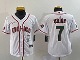 Youth Mexico Baseball #7 Julio Urias Number 2023 Red World Baseball Classic Stitched Jersey 4,baseball caps,new era cap wholesale,wholesale hats