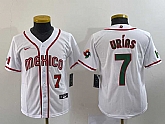 Youth Mexico Baseball #7 Julio Urias Number 2023 Red World Baseball Classic Stitched Jersey 5,baseball caps,new era cap wholesale,wholesale hats