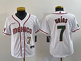 Youth Mexico Baseball #7 Julio Urias Number 2023 Red World Baseball Classic Stitched Jersey,baseball caps,new era cap wholesale,wholesale hats