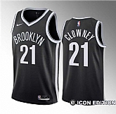 Men's Brooklyn Nets #21 Noah Clowney Black 2023 Draft Icon Edition Stitched Basketball Jersey,baseball caps,new era cap wholesale,wholesale hats