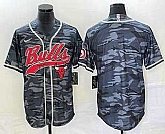 Men's Chicago Bulls Blank Black Camo With Patch Cool Base Stitched Baseball Jersey,baseball caps,new era cap wholesale,wholesale hats
