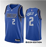 Men's Dallas Mavericks #2 Dereck Lively II Blue 2023 Draft Icon Edition Stitched Basketball Jersey,baseball caps,new era cap wholesale,wholesale hats