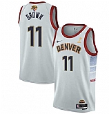 Men's Denver Nuggets #11 Bruce Brown White 2023 Finals Champions Icon Edition Stitched Basketball Jersey,baseball caps,new era cap wholesale,wholesale hats