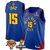 Men's Denver Nuggets #15 Nikola Jokic Blue 2023 Nuggets Champions Patch And Finals Patch Statemenr Edition Stitched Basketball Jersey,baseball caps,new era cap wholesale,wholesale hats