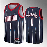 Men's Houston Rockets #1 Amen Thompson Navy 2023 Draft City Edition Stitched Basketball Jersey,baseball caps,new era cap wholesale,wholesale hats