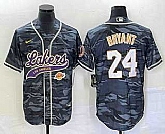 Men's Los Angeles Lakers #24 Kobe Bryant Black Camo With Patch Cool Base Stitched Baseball Jersey1,baseball caps,new era cap wholesale,wholesale hats