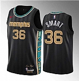 Men's Memphis Grizzlies #36 Marcus Smart Black 2023 Draft City Edition Stitched Basketball Jersey,baseball caps,new era cap wholesale,wholesale hats