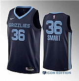 Men's Memphis Grizzlies #36 Marcus Smart Navy 2023 Draft Icon Edition Stitched Basketball Jersey,baseball caps,new era cap wholesale,wholesale hats