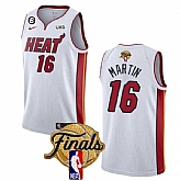 Men's Miami Heat #16 Caleb Martin White 2023 Finals Association Edition With NO.6 Patch Stitched Basketball Jersey,baseball caps,new era cap wholesale,wholesale hats