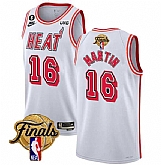 Men's Miami Heat #16 Caleb Martin White 2023 Finals Classic Edition With NO.6 Patch Stitched Basketball Jersey,baseball caps,new era cap wholesale,wholesale hats