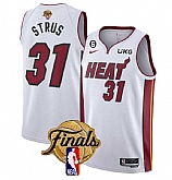 Men's Miami Heat #31 Max Strus White 2023 Finals Association Edition With NO.6 Patch Stitched Basketball Jersey,baseball caps,new era cap wholesale,wholesale hats