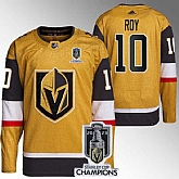 Men's Vegas Golden Knights #10 Nicolas Roy Gold 2023 Stanley Cup Champions Stitched Jersey,baseball caps,new era cap wholesale,wholesale hats
