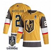 Men's Vegas Golden Knights #2 Zach Whitecloud Gold 2023 Stanley Cup Champions Stitched Jersey,baseball caps,new era cap wholesale,wholesale hats