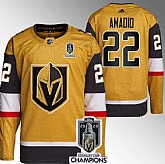 Men's Vegas Golden Knights #22 Michael Amadio Gold 2023 Stanley Cup Champions Stitched Jersey,baseball caps,new era cap wholesale,wholesale hats