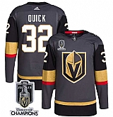Men's Vegas Golden Knights #32 Jonathan Quick Gray 2023 Stanley Cup Champions Stitched Jersey,baseball caps,new era cap wholesale,wholesale hats
