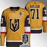 Men's Vegas Golden Knights #71 William Karlsson Gold 2023 Stanley Cup Champions Stitched Jersey,baseball caps,new era cap wholesale,wholesale hats