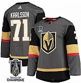 Men's Vegas Golden Knights #71 William Karlsson Gray 2023 Stanley Cup Champions Stitched Jersey,baseball caps,new era cap wholesale,wholesale hats