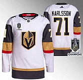 Men's Vegas Golden Knights #71 William Karlsson White 2023 Stanley Cup Champions Stitched Jersey,baseball caps,new era cap wholesale,wholesale hats