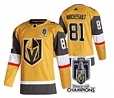 Men's Vegas Golden Knights #81 Jonathan Marchessault Gold 2023 Stanley Cup Champions Stitched Jersey,baseball caps,new era cap wholesale,wholesale hats