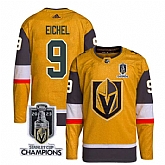 Men's Vegas Golden Knights #9 Jack Eichel Gold 2023 Stanley Cup Champions Stitched Jersey,baseball caps,new era cap wholesale,wholesale hats