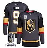 Men's Vegas Golden Knights #9 Jack Eichel Gray 2023 Stanley Cup Champions Stitched Jersey,baseball caps,new era cap wholesale,wholesale hats