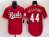 Men's Cincinnati Reds #44 Elly De La Cruz Red With Patch Cool Base Stitched Baseball Jerseys