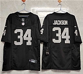 Men's Las Vegas Raiders #34 Bo Jackson Black 2023 F.U.S.E Vapor Untouchable Stitched Football Jersey,baseball caps,new era cap wholesale,wholesale hats