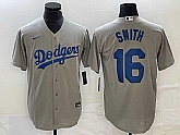 Men's Los Angeles Dodgers #16 Will Smith Grey Stitched Cool Base Nike Jersey,baseball caps,new era cap wholesale,wholesale hats