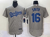 Men's Los Angeles Dodgers #16 Will Smith Grey Stitched Flex Base Nike Jersey,baseball caps,new era cap wholesale,wholesale hats