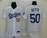 Men's Los Angeles Dodgers #50 Mookie Betts White Stitched MLB Flex Base Nike Jersey,baseball caps,new era cap wholesale,wholesale hats