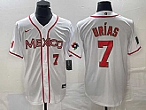Men's Mexico Baseball #7 Julio Urias Number NEW 2023 White World Classic Stitched Jersey,baseball caps,new era cap wholesale,wholesale hats
