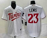 Men's Minnesota Twins #23 Royce Lewis White Red Stitched MLB Cool Base Nike Jersey,baseball caps,new era cap wholesale,wholesale hats