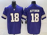 Men's Minnesota Vikings #18 Justin Jefferson Purple 2023 FUSE Vapor Limited Throwback Stitched Jersey,baseball caps,new era cap wholesale,wholesale hats