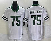 Men's New York Jets #75 Alijah Vera Tucker White 2023 FUSE Vapor Limited Throwback Stitched Jersey,baseball caps,new era cap wholesale,wholesale hats