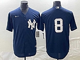 Men's New York Yankees #8 Yogi Berr Navy Blue Cool Base Stitched Baseball Jersey,baseball caps,new era cap wholesale,wholesale hats