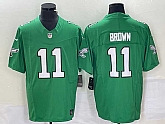 Men's Philadelphia Eagles #11 AJ Brown Green 2023 FUSE Vapor Limited Throwback Stitched Jersey,baseball caps,new era cap wholesale,wholesale hats