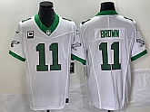 Men's Philadelphia Eagles #11 AJ Brown White 2023 F.U.S.E. Vapor Untouchable With C Patch Stitched Football Jersey,baseball caps,new era cap wholesale,wholesale hats