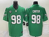 Men's Philadelphia Eagles #98 Jalen Carter Green 2023 F.U.S.E. Vapor Untouchable With C Patch Stitched Football Jersey,baseball caps,new era cap wholesale,wholesale hats