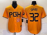 Men's Pittsburgh Pirates #32 Henry Davis Number Yellow 2023 City Connect Stitched Jersey1,baseball caps,new era cap wholesale,wholesale hats