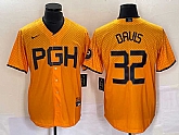 Men's Pittsburgh Pirates #32 Henry Davis Yellow 2023 City Connect Stitched Jersey,baseball caps,new era cap wholesale,wholesale hats