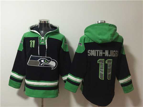 Men's Seattle Seahawks #11 Jaxon Smith-Njigba Black Ageless Must-Have Lace-Up Pullover Hoodie