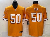 Men's Tampa Bay Buccaneers #50 Vita Vea Yellow Limited Stitched Throwback Jersey,baseball caps,new era cap wholesale,wholesale hats