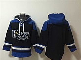 Men's Tampa Bay Rays Blank Black Blue Lace-Up Pullover Hoodie