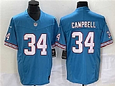 Men's Tennessee Titans #34 Earl Campbell Light Blue 2023 F.U.S.E. Vapor Limited Throwback Stitched Football Jersey,baseball caps,new era cap wholesale,wholesale hats